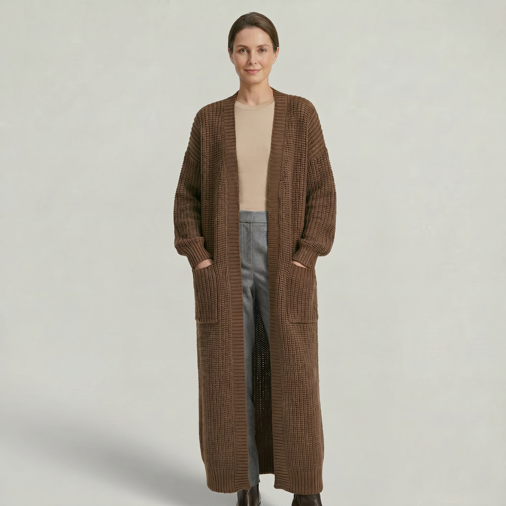 Women's Knit Long Winter Cardigan Toe Length