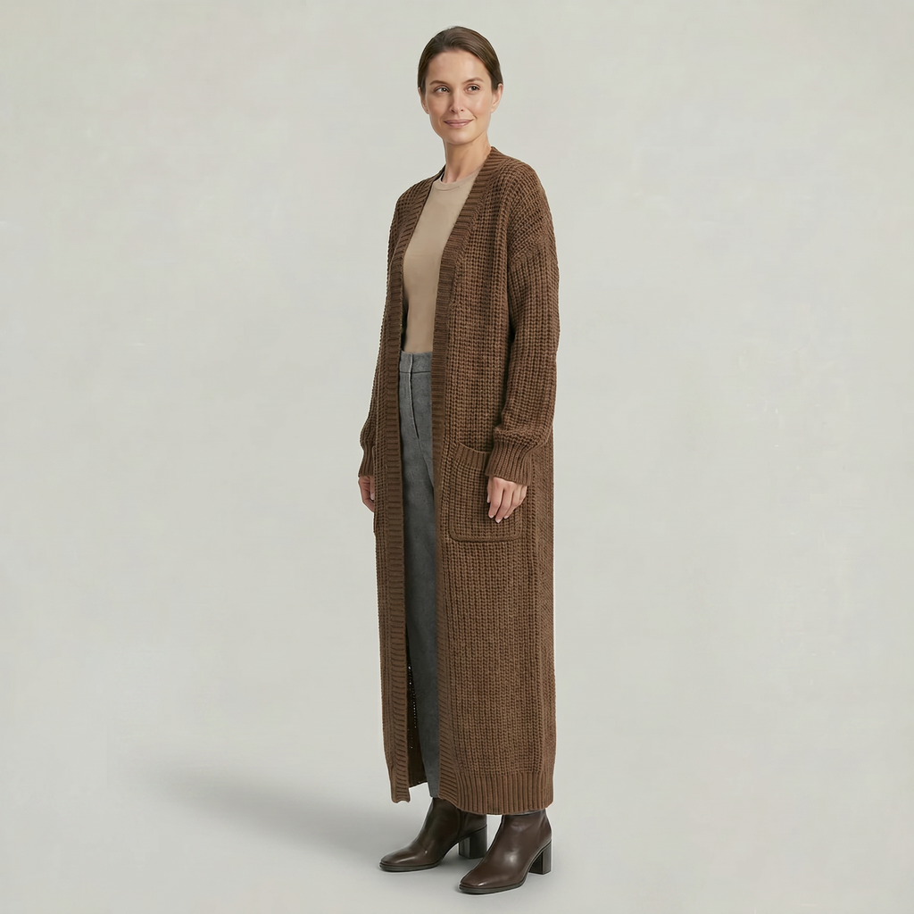 Women's Knit Long Winter Cardigan Toe Length