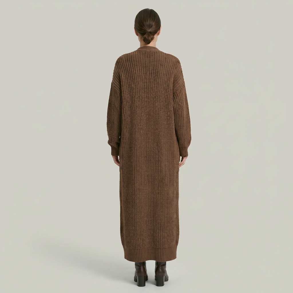 Women's Knit Long Winter Cardigan Toe Length