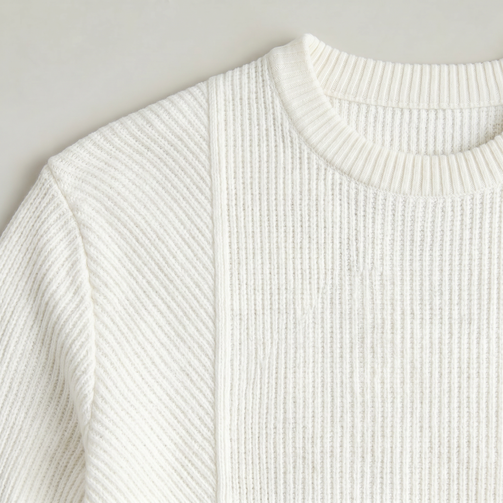 Men's Textured Knit Crewneck Sweater - Long Sleeve Relaxed Fit Smart Casual Winter Jumper
