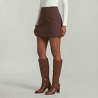 Women’s Solid Skort - High Waist Side Zipper Mini Shorts Skirt