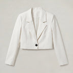 Women’s Cropped Blazer - Single Button Short Tailored Jacket