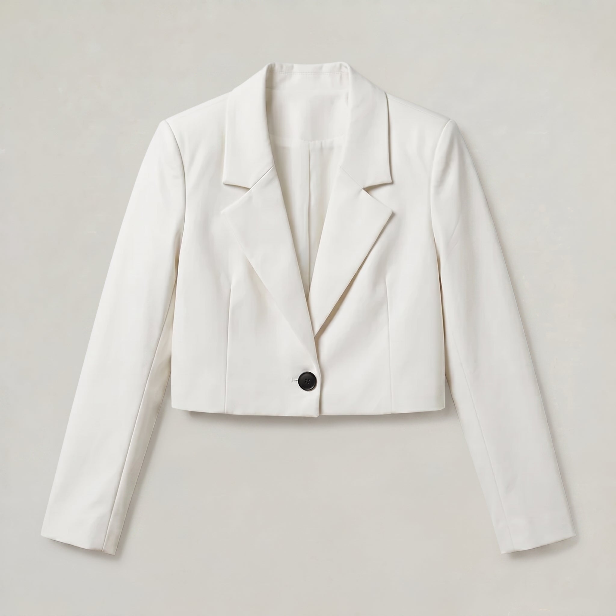 Women’s Cropped Blazer - Single Button Short Tailored Jacket