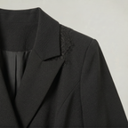 Women’s Blazer Dress - Double-Breasted Lace Hem Slim Fit