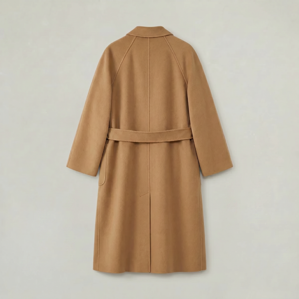 Women’s Wool Long Coat - Belted Tailored Fit