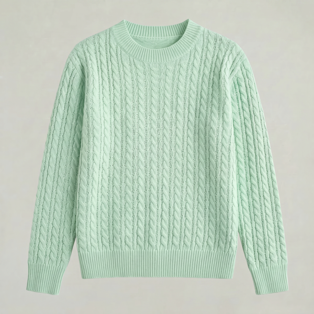 Women’s Knit Cable Sweater - Crewneck Regular Fit