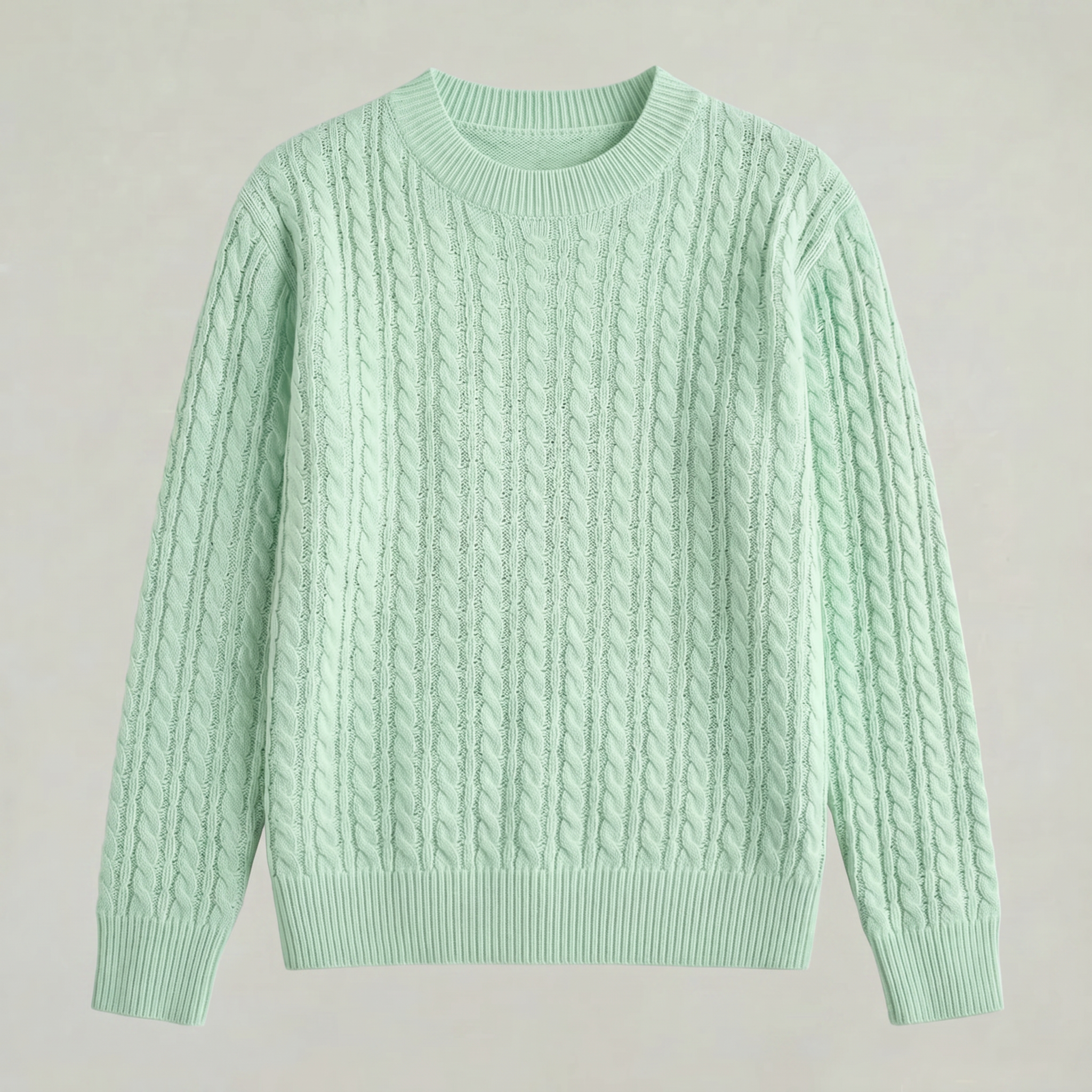 Women’s Knit Cable Sweater - Crewneck Regular Fit