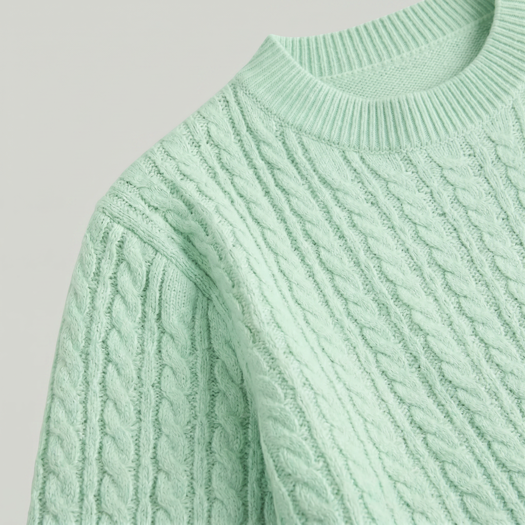 Women’s Knit Cable Sweater - Crewneck Regular Fit