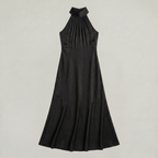 Women’s Halter Neck Fluted Hem Maxi Dress