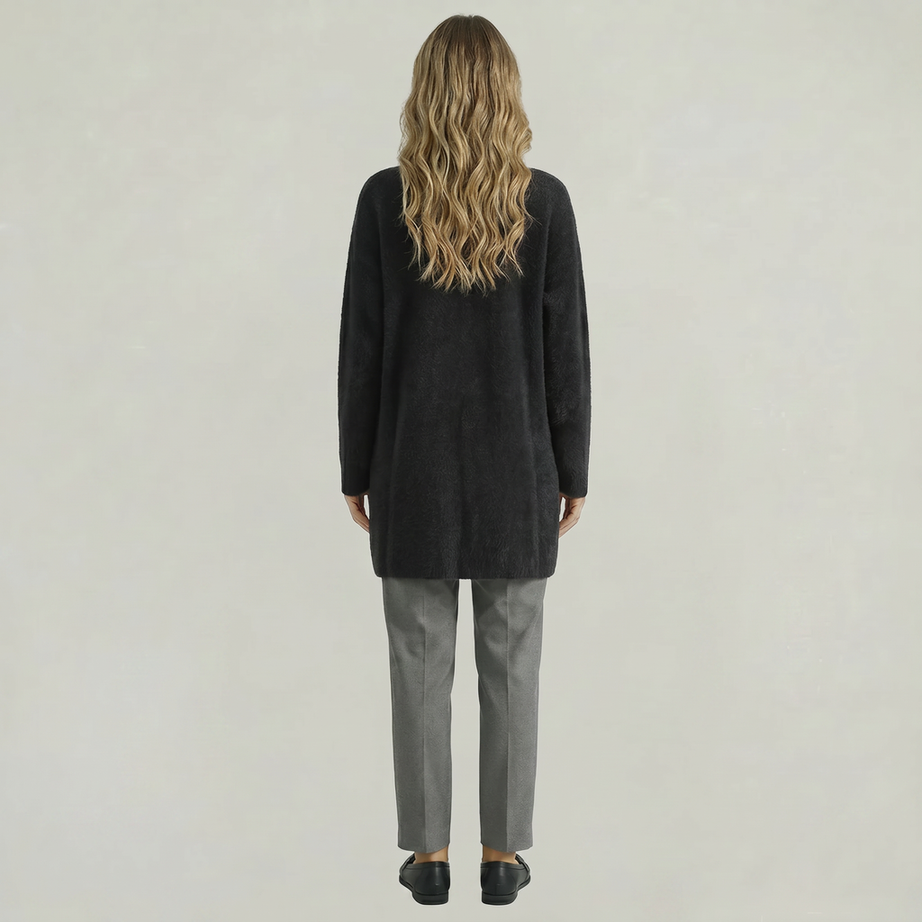 Women's Collarless Cardigan Sweater