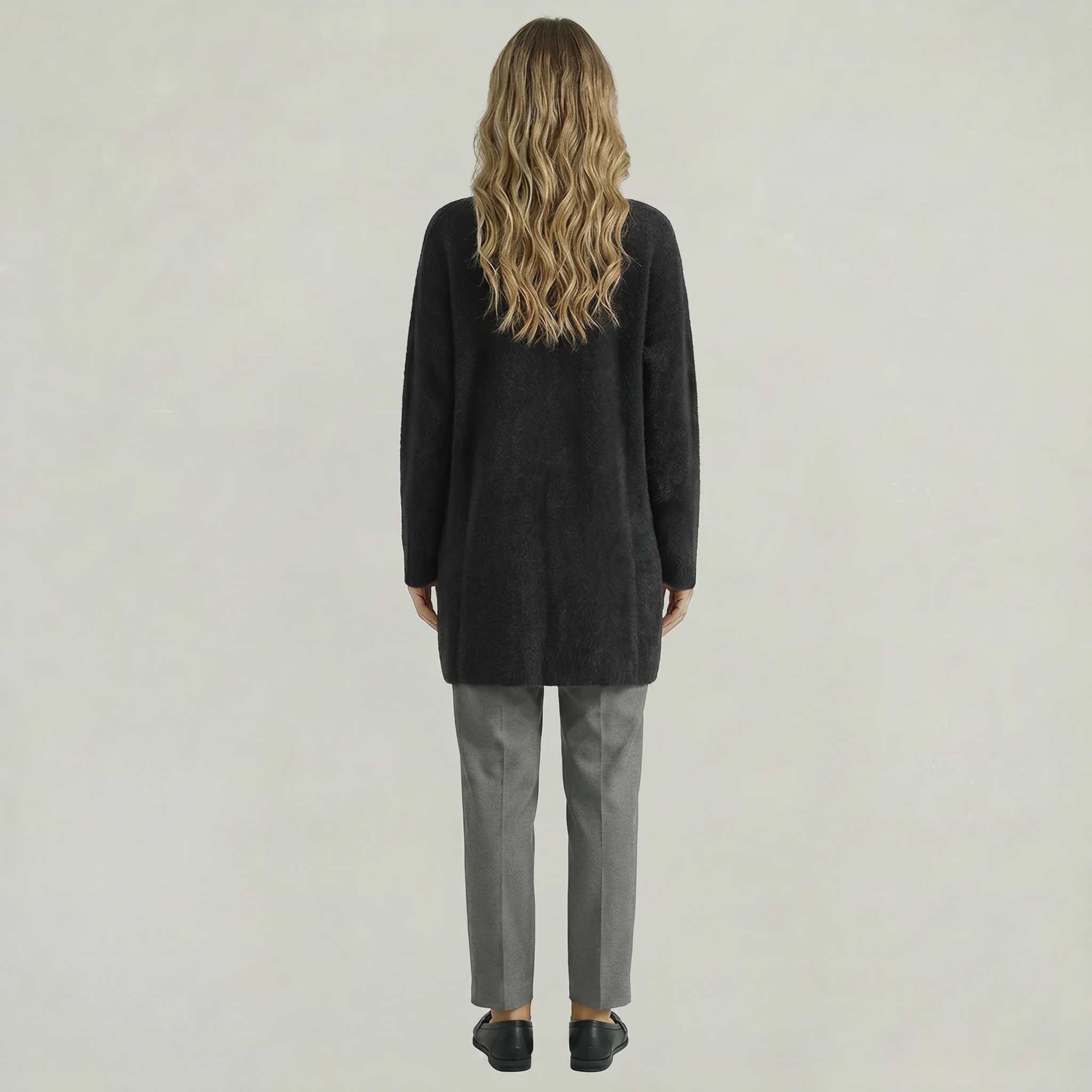 Women's Collarless Cardigan Sweater