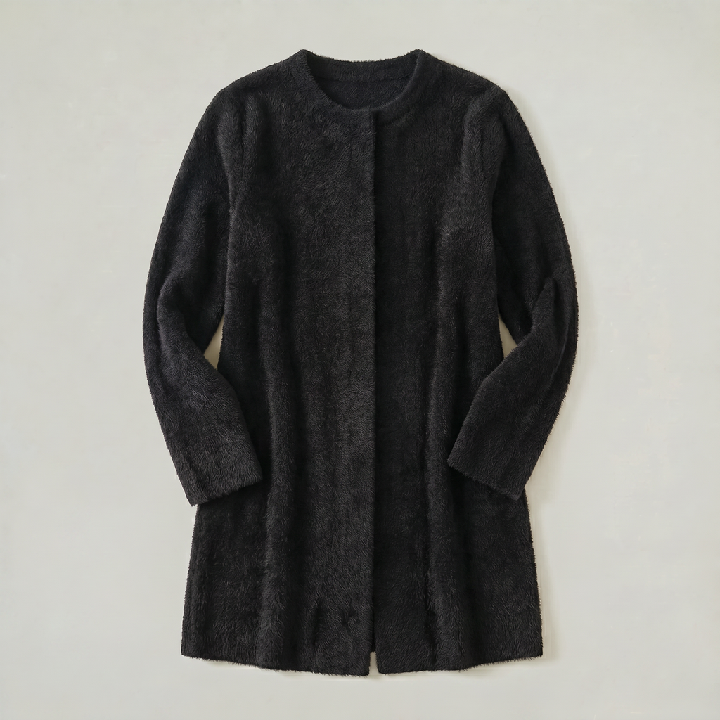 Women's Collarless Cardigan Sweater
