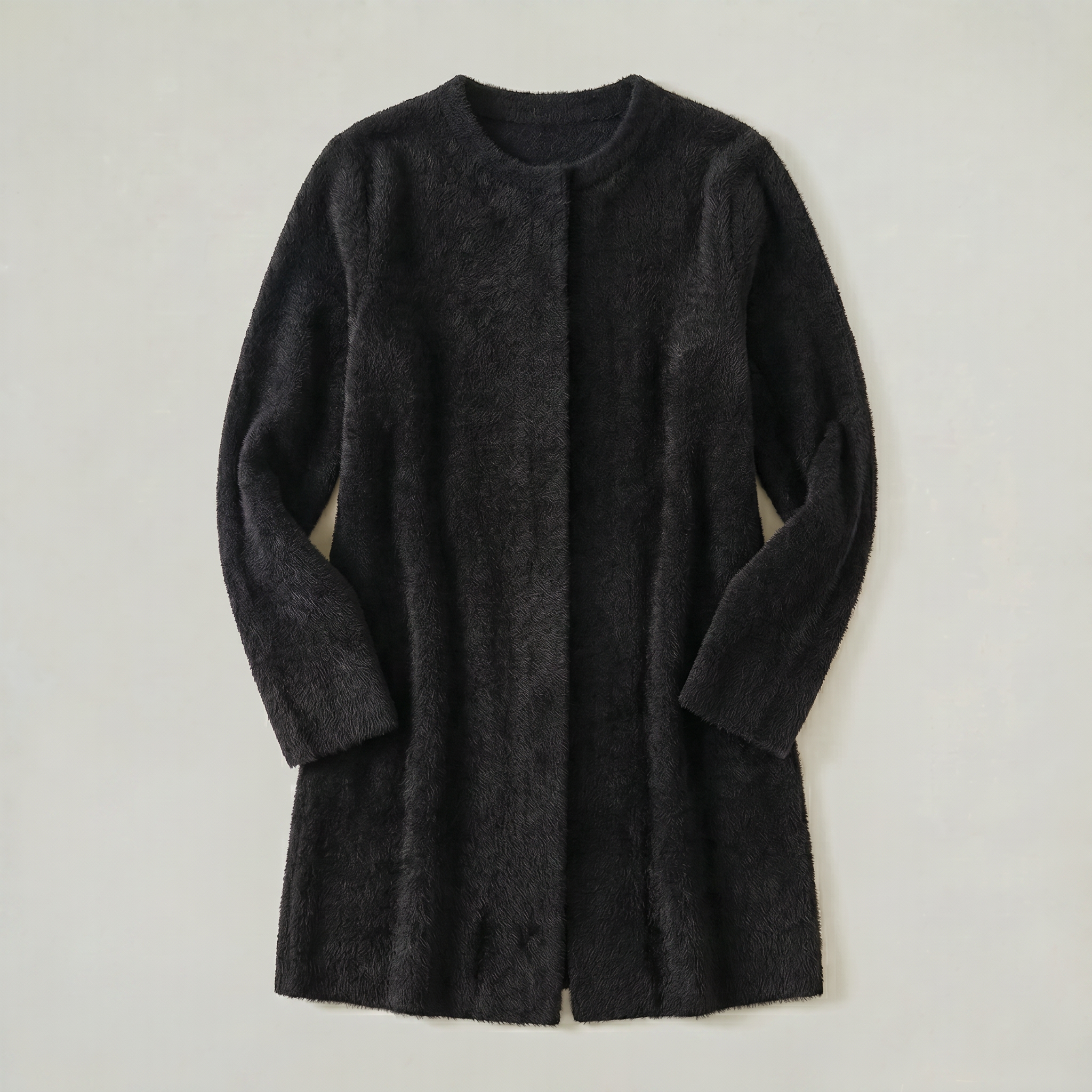 Women's Collarless Cardigan Sweater