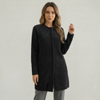 Women's Collarless Cardigan Sweater