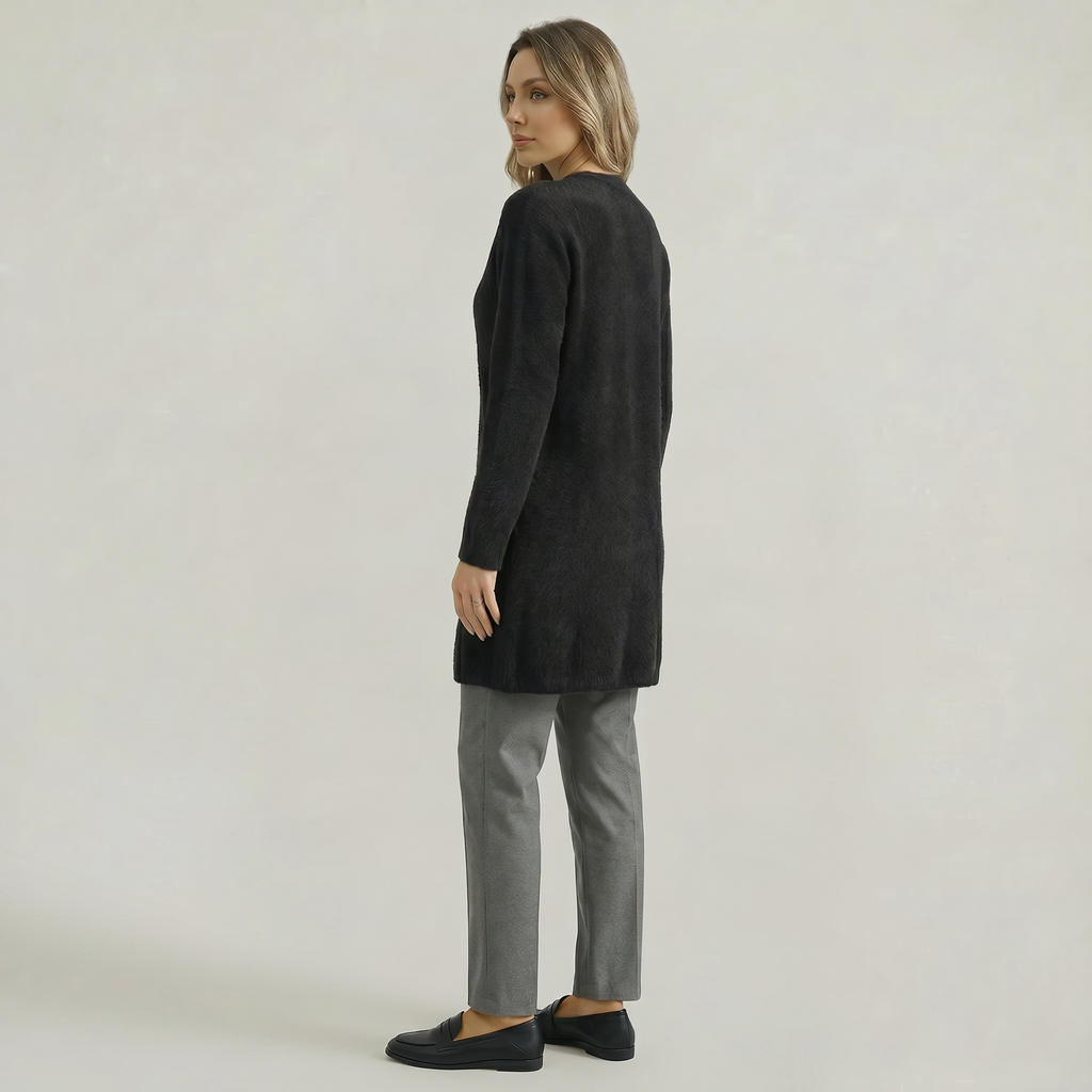 Women's Collarless Cardigan Sweater