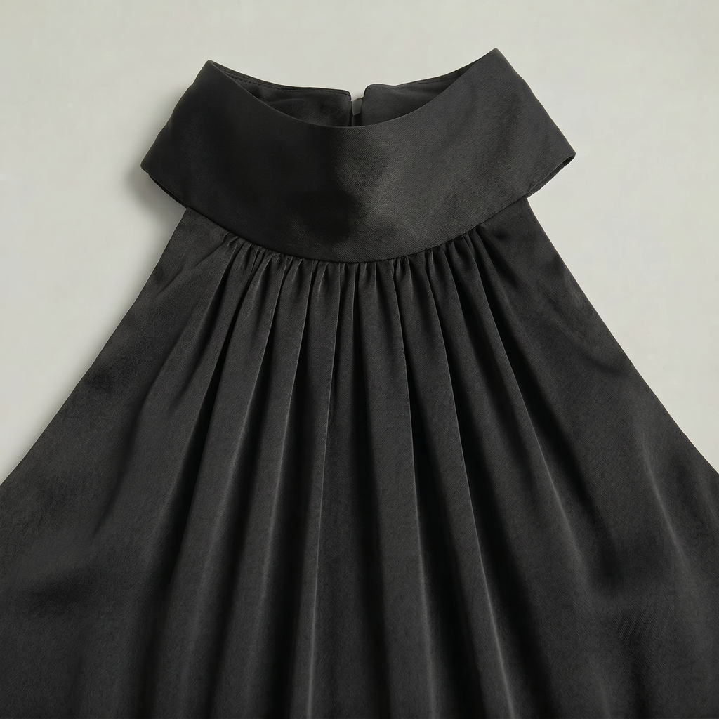 Women’s Halter Neck Fluted Hem Maxi Dress