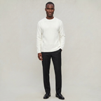 Men's Textured Knit Crewneck Sweater - Long Sleeve Relaxed Fit Smart Casual Winter Jumper