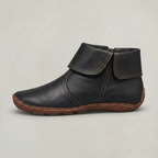 Women's Slip-On Ankle Boots - Side Zip Velcro Strap Comfort Leather Booties Winter