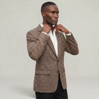 Men’s Check Blazer - Smart Casual Tailored Jacket