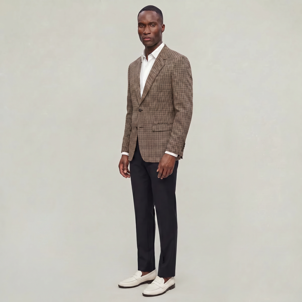 Men’s Check Blazer - Smart Casual Tailored Jacket