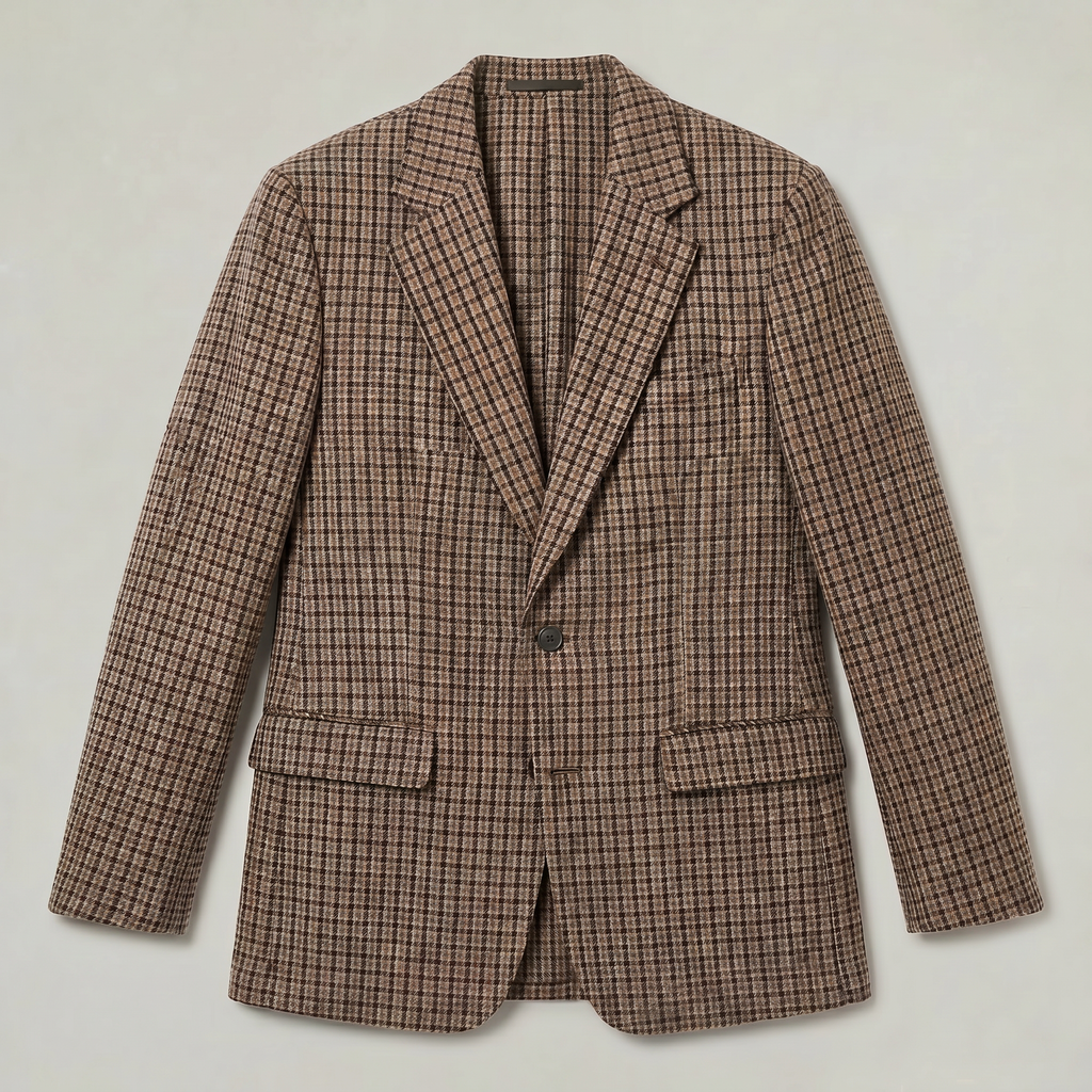 Men’s Check Blazer - Smart Casual Tailored Jacket