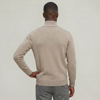 Men’s Knit Zip Jacket - Textured Cardigan Style Regular Fit