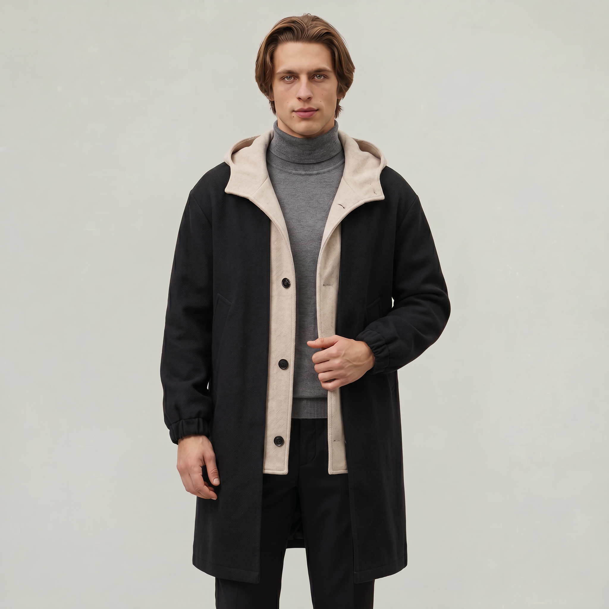 Men’s Hooded Long Coat