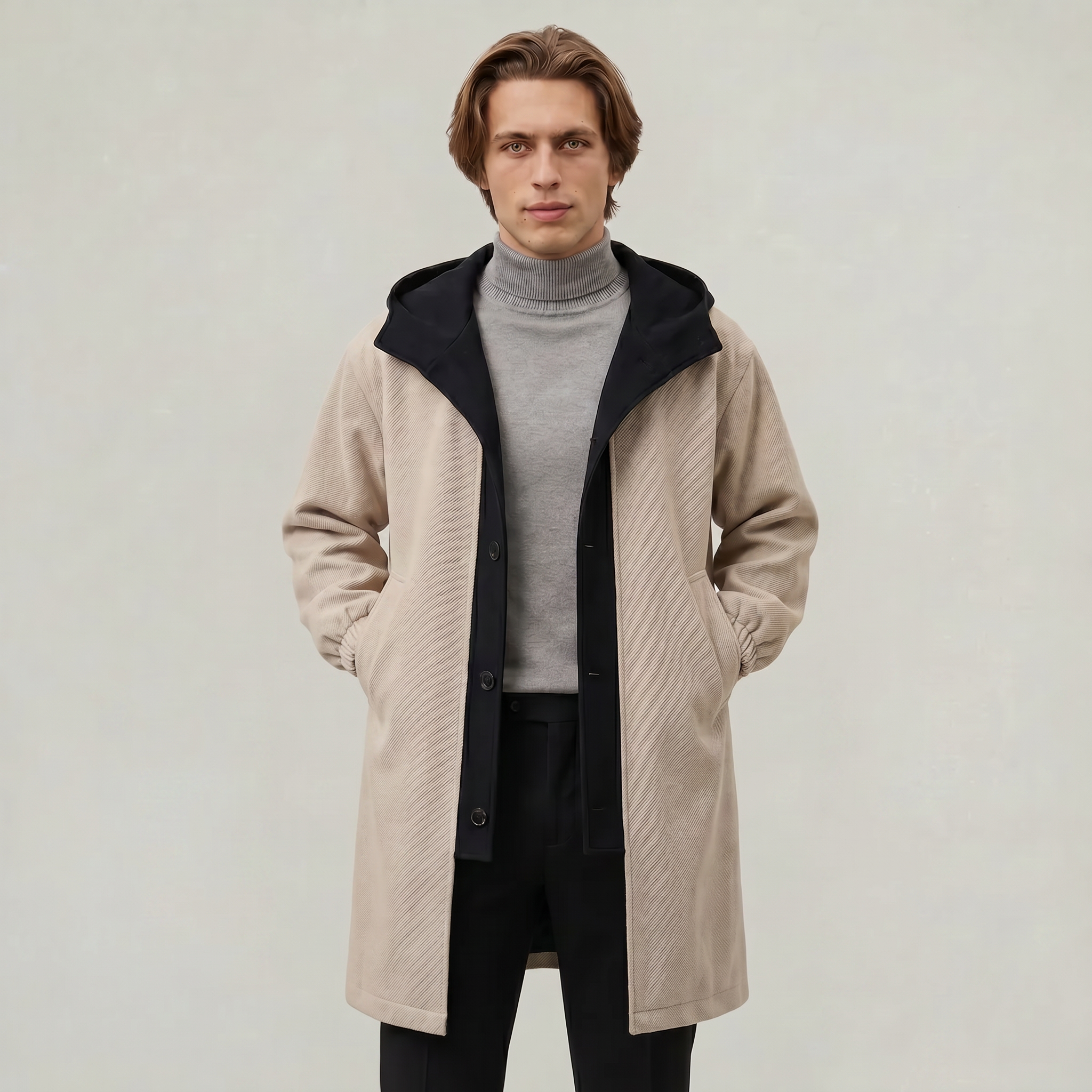 Men’s Hooded Long Coat