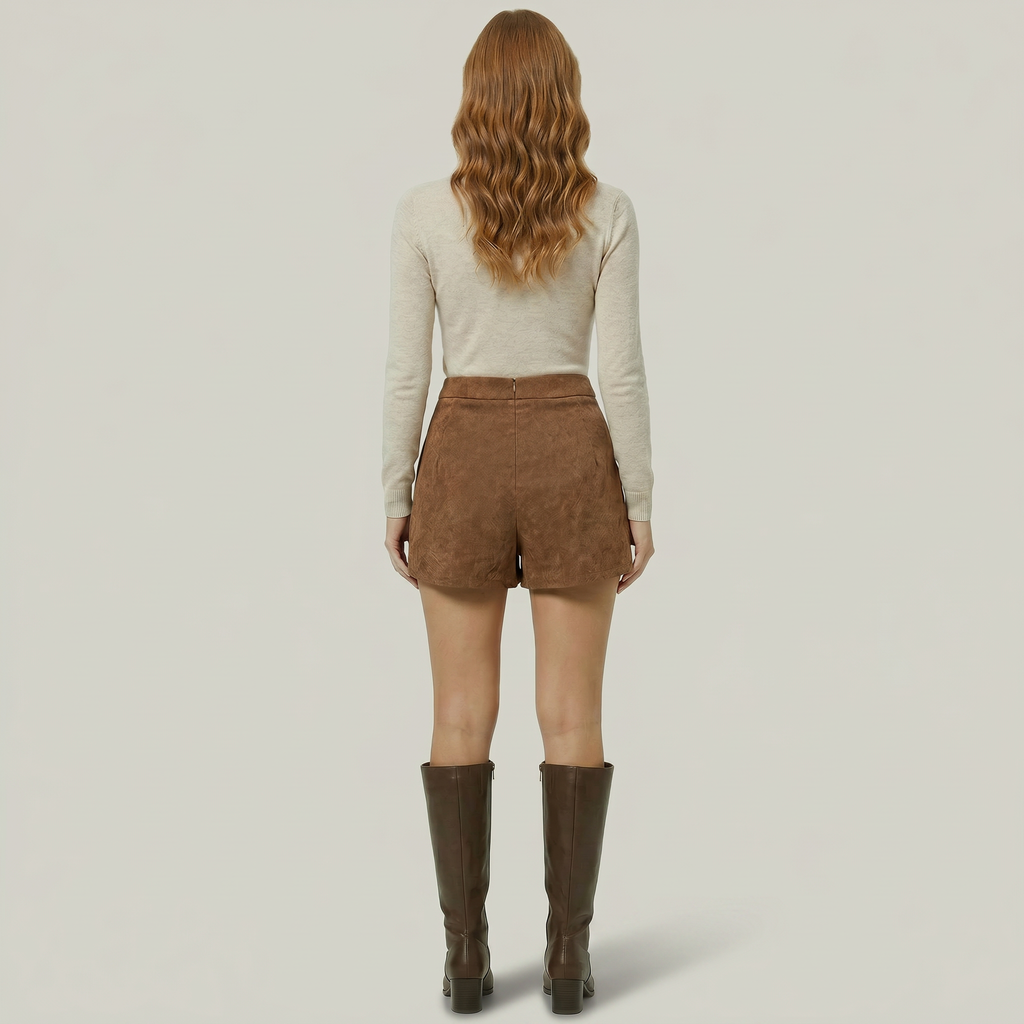 Women’s Button-Decorated Mini Skirt - High Waist A-Line Fit