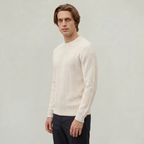 Men's Ribbed Knit Jumper – Crew Neck Pullover
