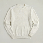 Men's Ribbed Knit Jumper – Crew Neck Pullover