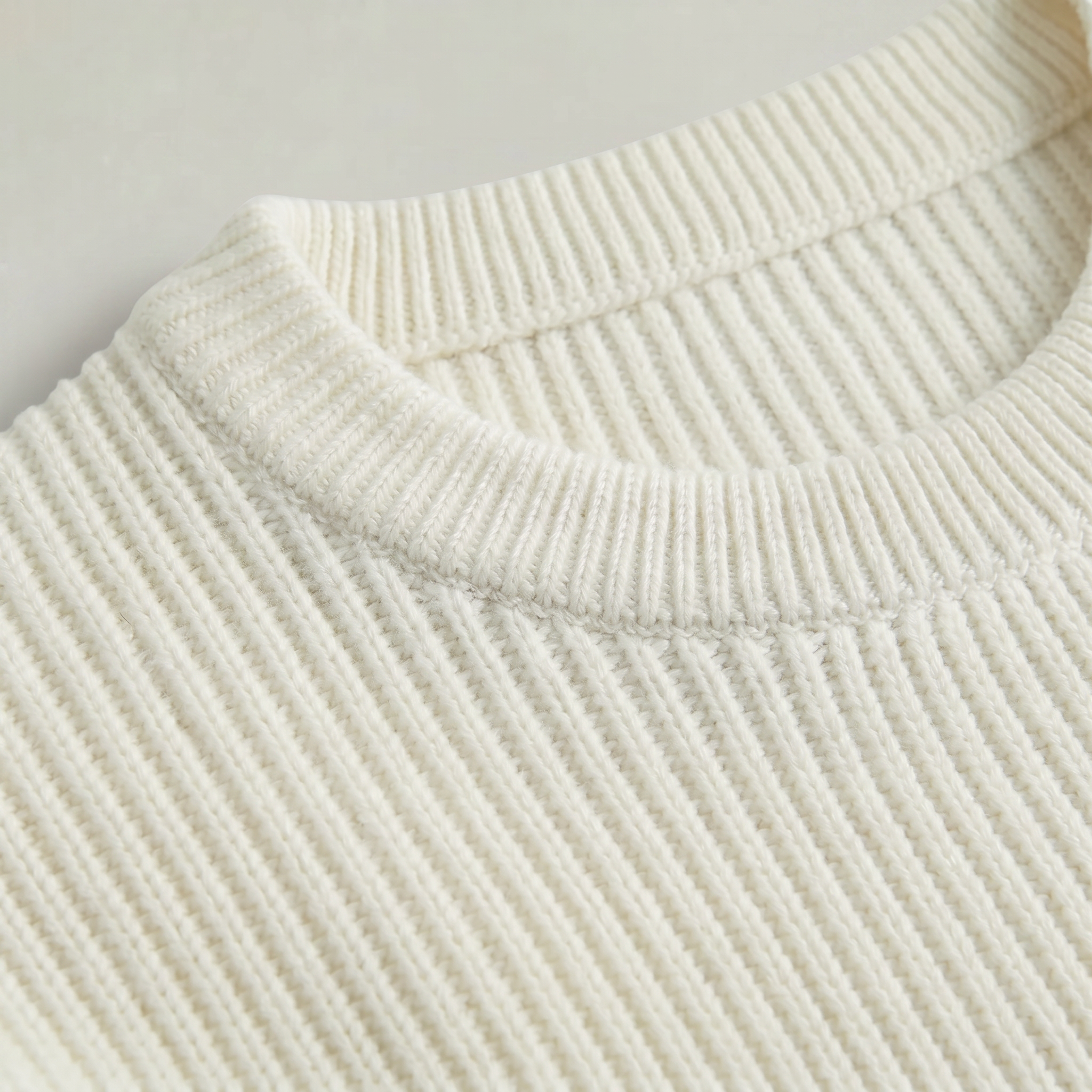 Men's Ribbed Knit Jumper – Crew Neck Pullover