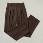 Women's High Waist Wide Leg Trousers - Tailored Smart Casual Straight Leg Pants