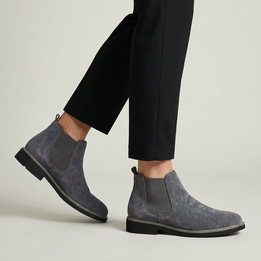 Men's Suede Slip-On Chelsea Boots