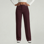 Women’s Suit Pants - Straight Leg Flat Front Loose Fit