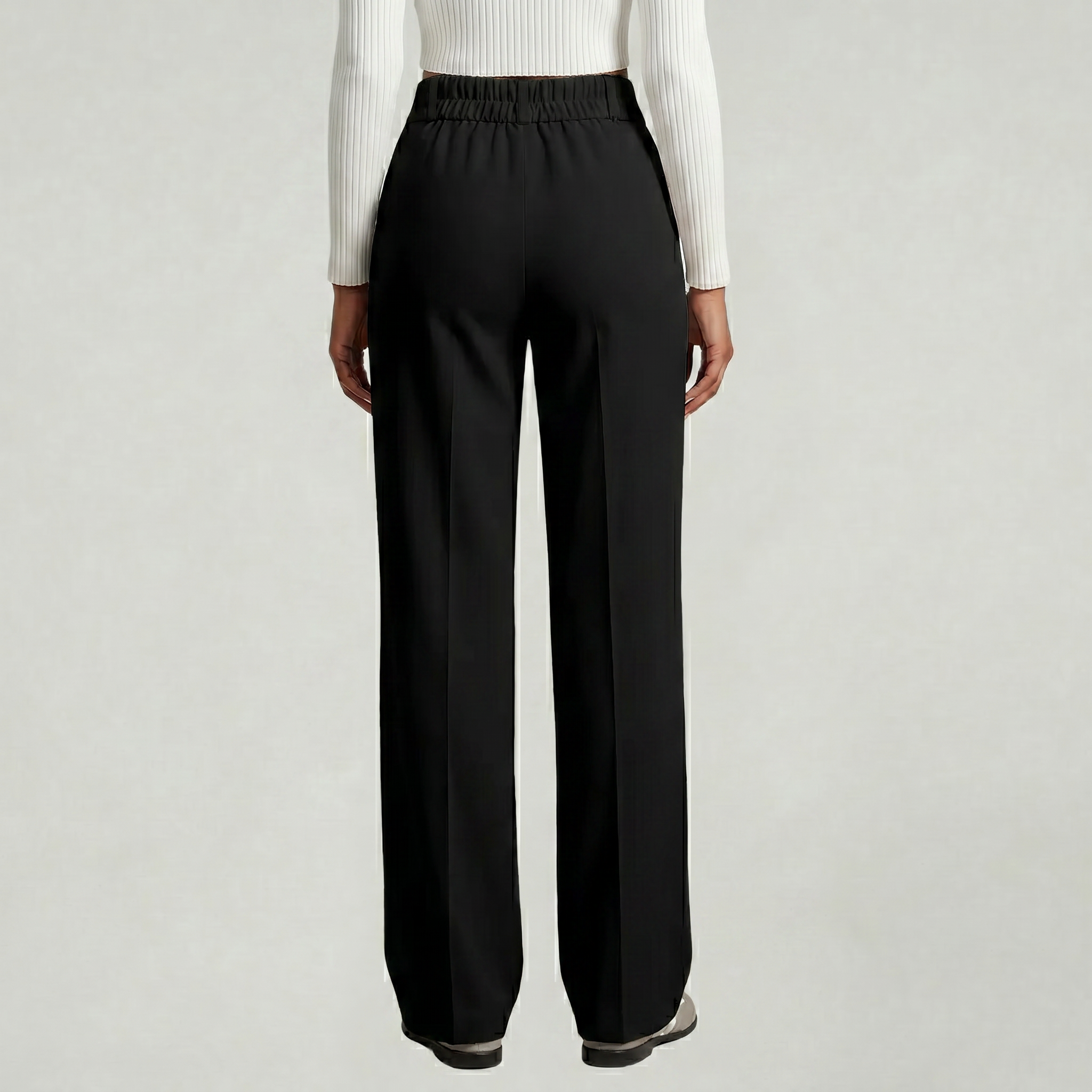 Women’s Suit Pants - Straight Leg Flat Front Loose Fit
