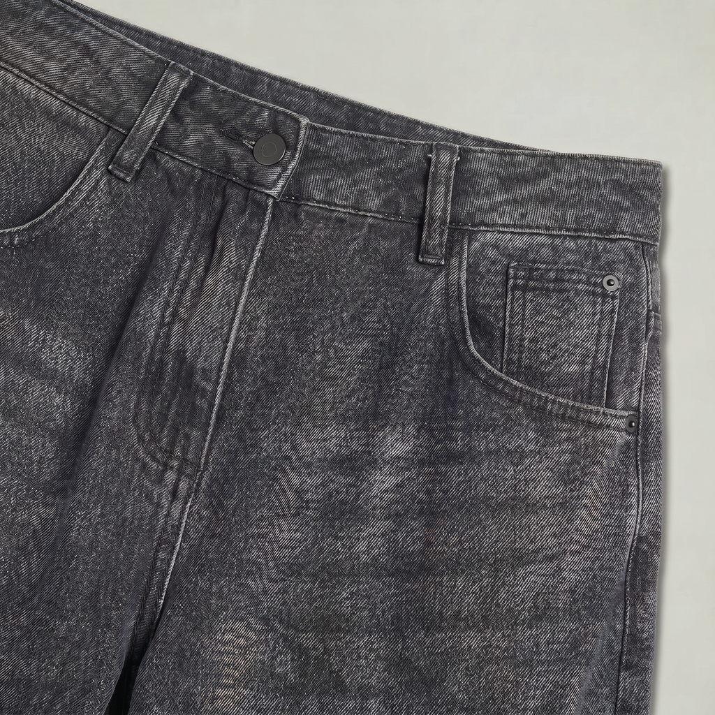Women’s High Waisted Barrel Jeans - Loose Fit Straight Leg Denim