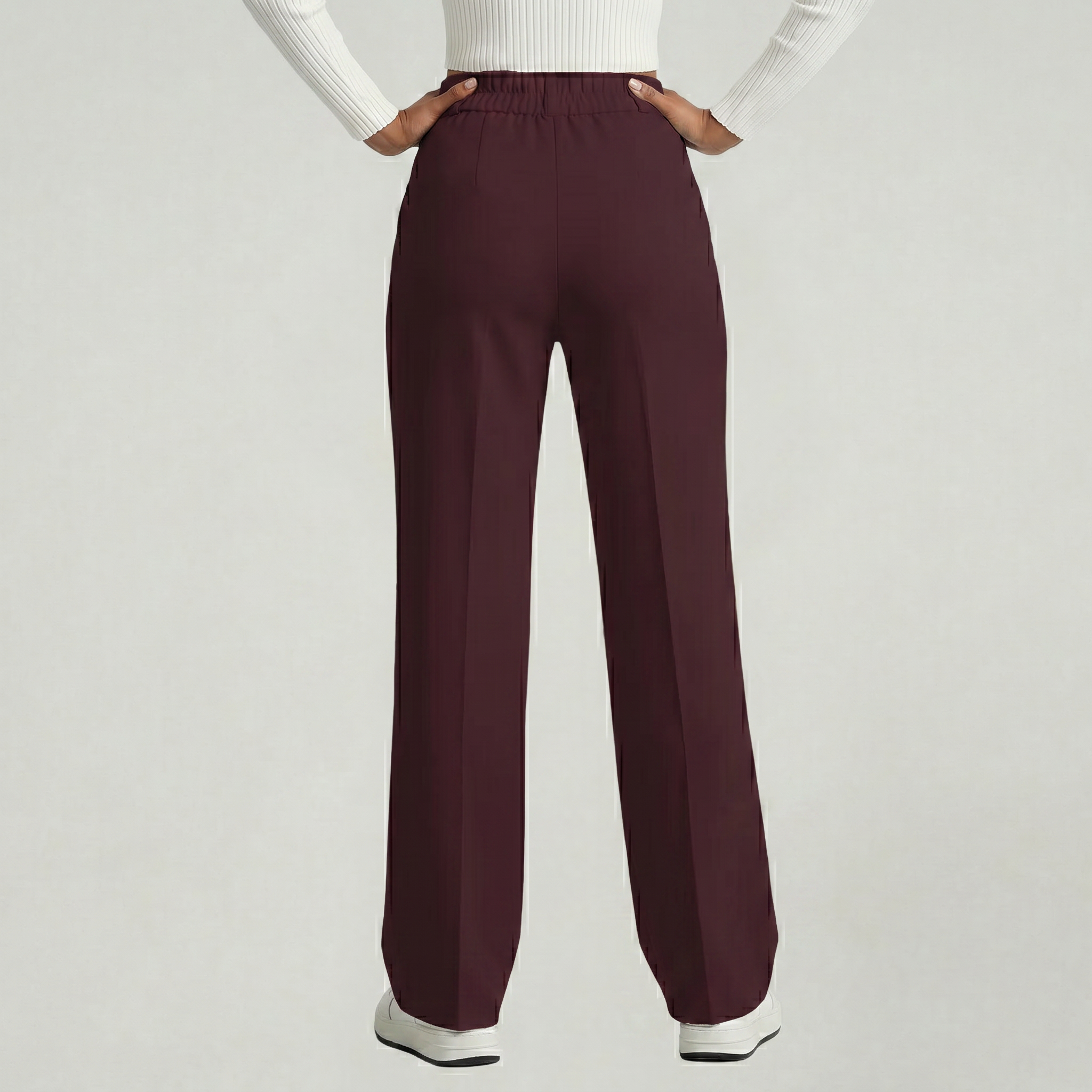 Women’s Suit Pants - Straight Leg Flat Front Loose Fit