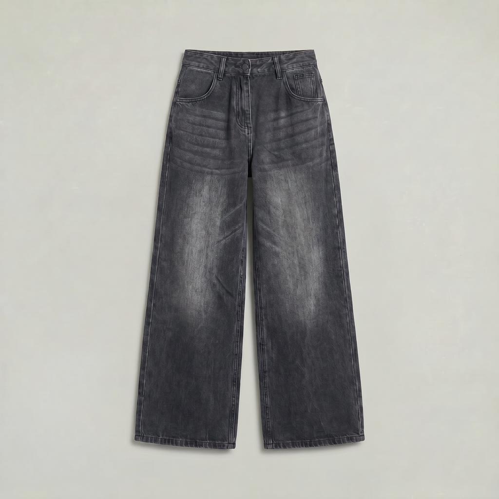 Women’s High Waisted Barrel Jeans - Loose Fit Straight Leg Denim