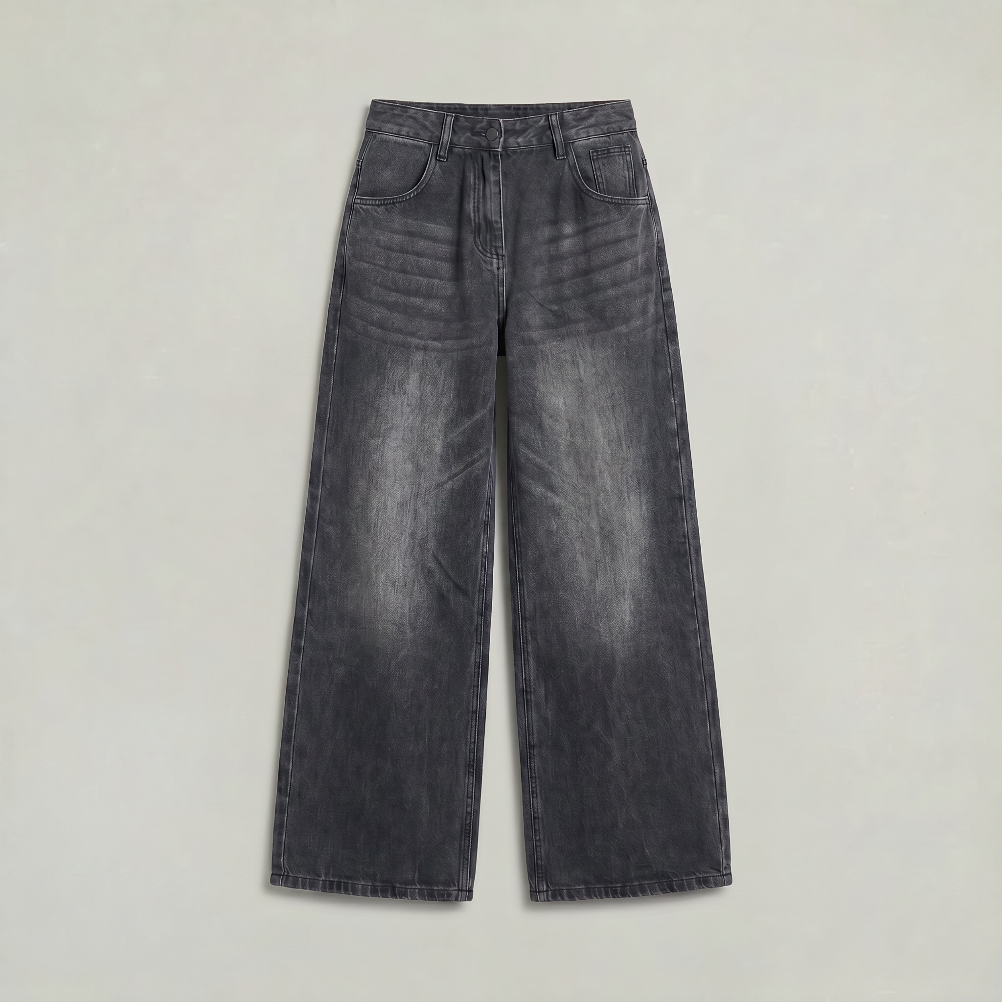 Women’s High Waisted Barrel Jeans - Loose Fit Straight Leg Denim