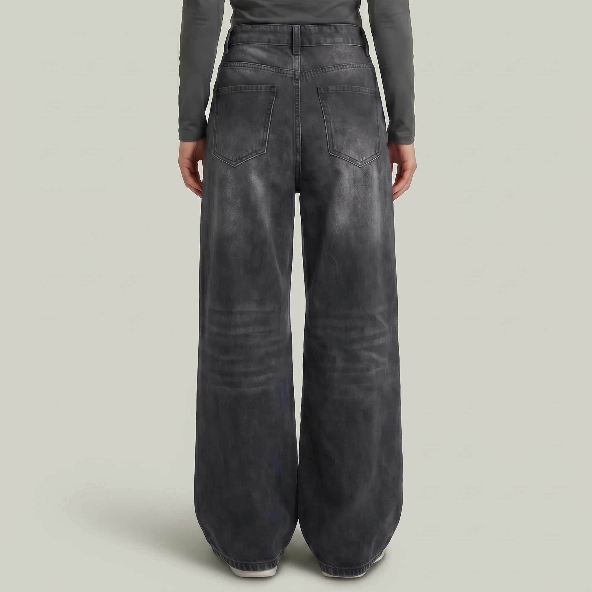Women’s High Waisted Barrel Jeans - Loose Fit Straight Leg Denim