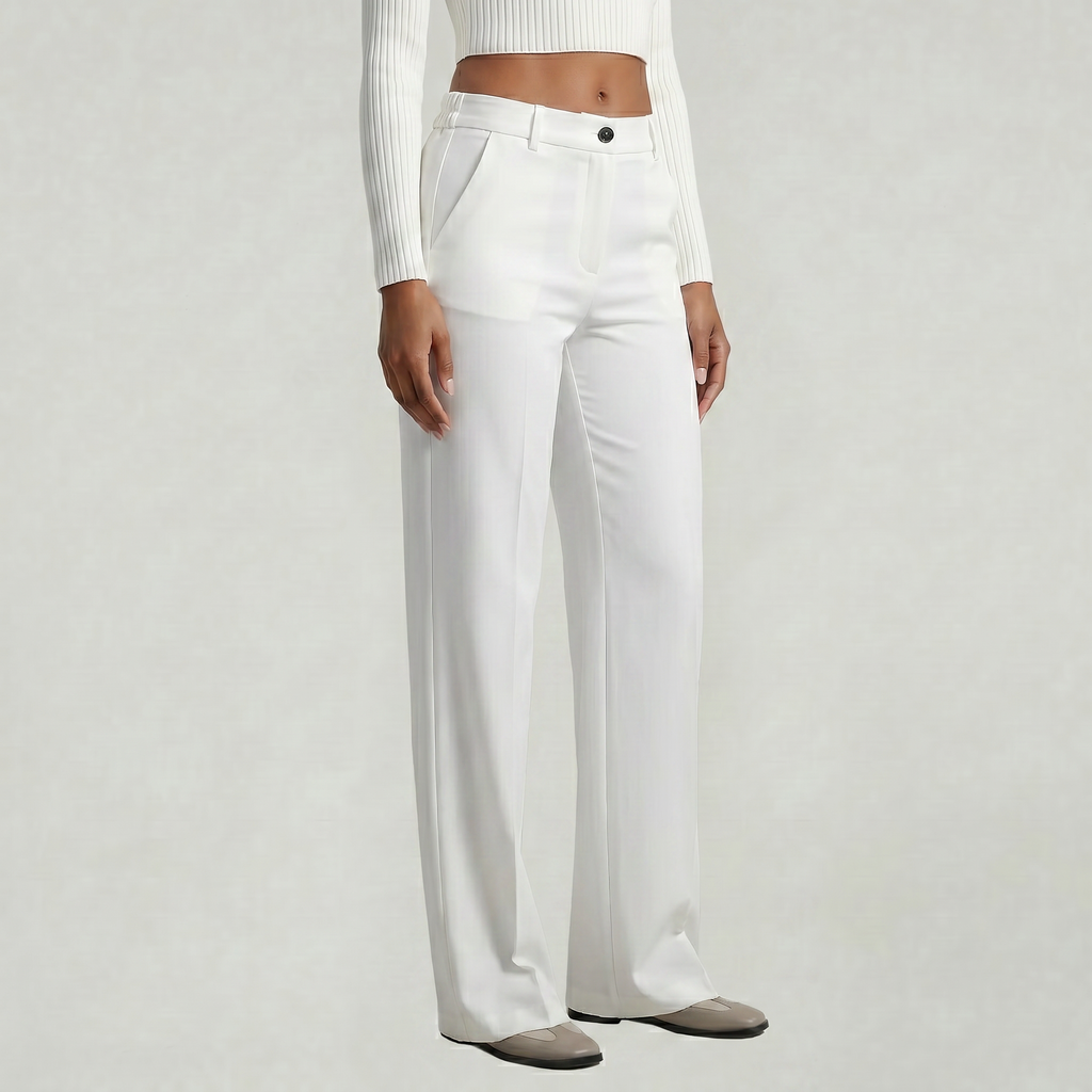 Women’s Suit Pants - Straight Leg Flat Front Loose Fit