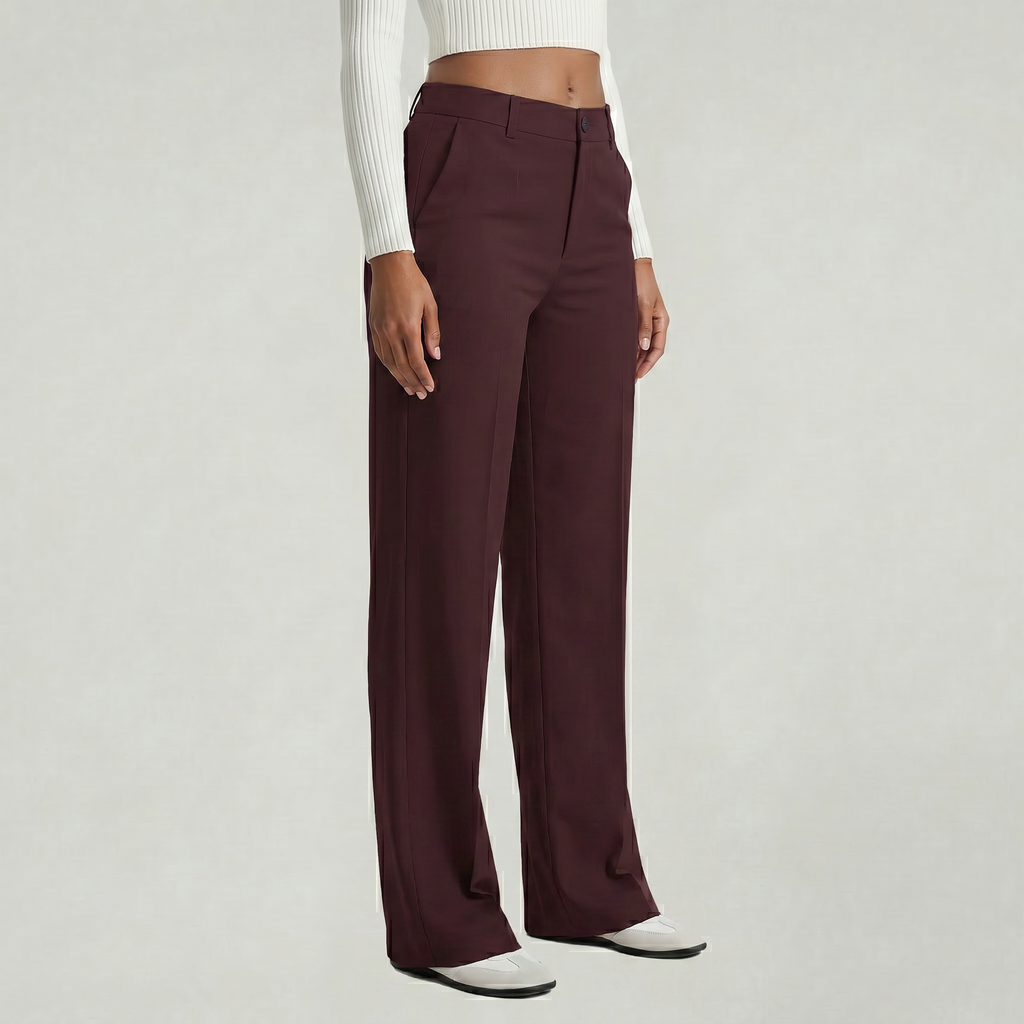Women’s Suit Pants - Straight Leg Flat Front Loose Fit