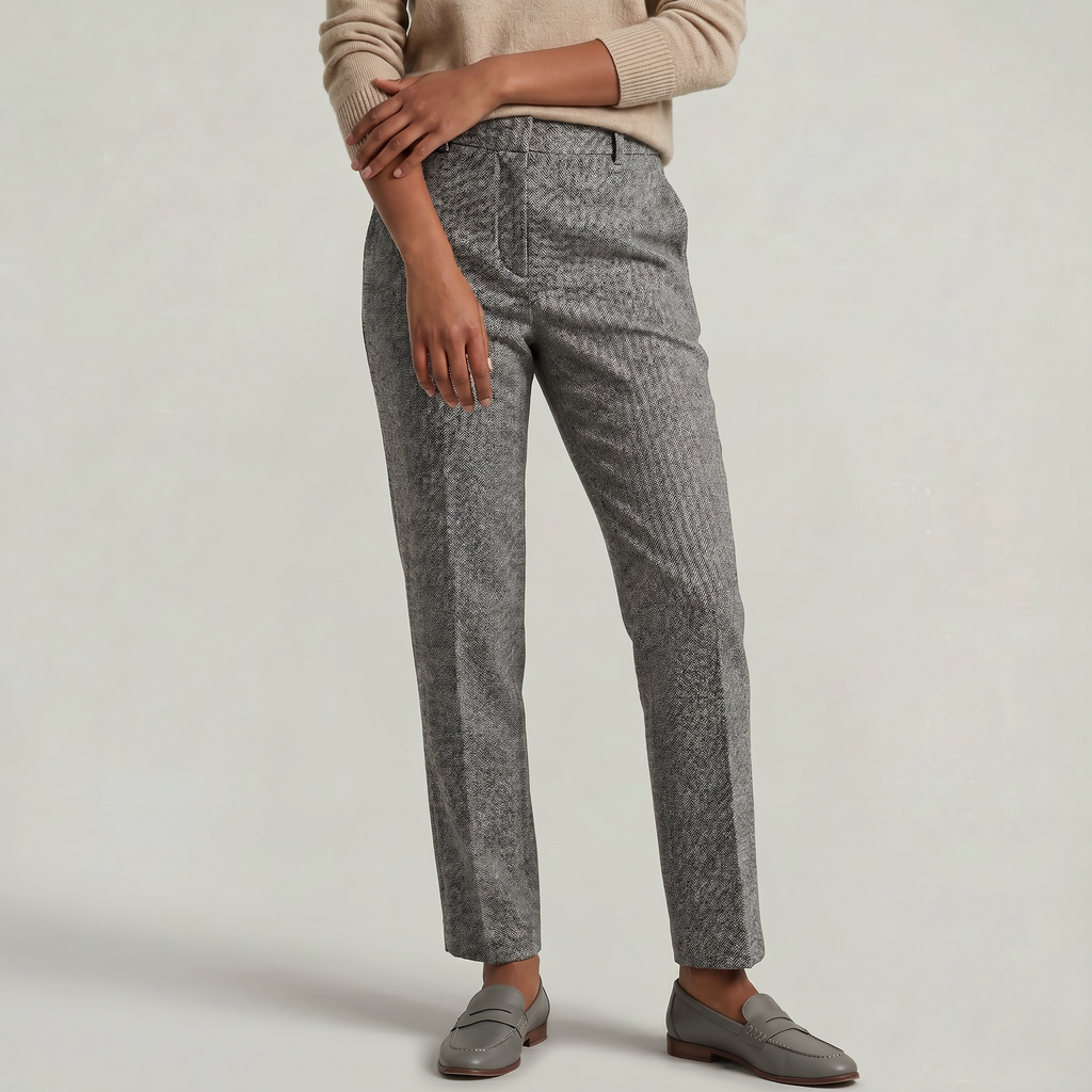 Women’s Wool Tailored Trousers - High Waist Straight Fit