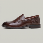 Men’s Leather Slip-On Loafers - Soft Sole Business Casual Shoes