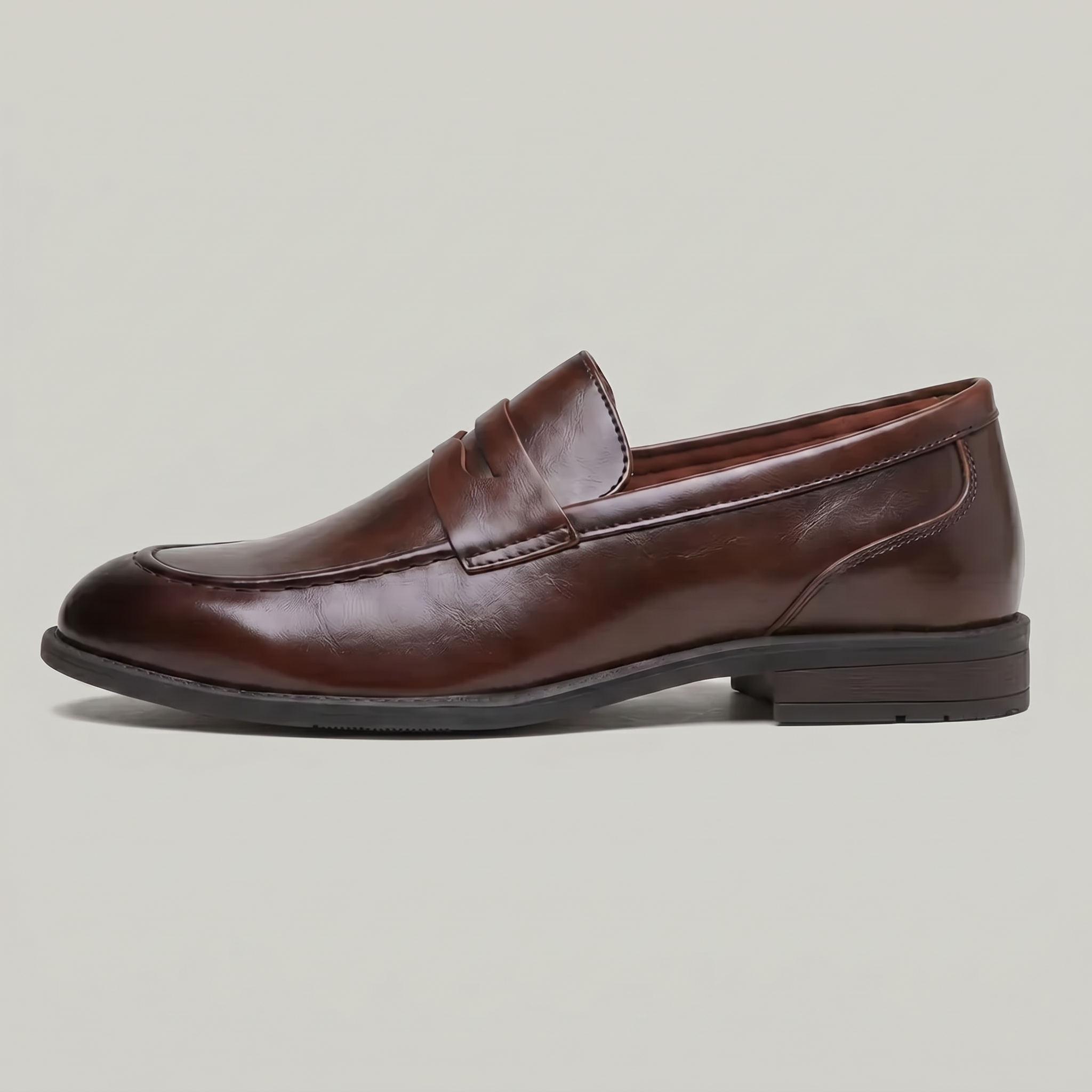 Men’s Leather Slip-On Loafers - Soft Sole Business Casual Shoes