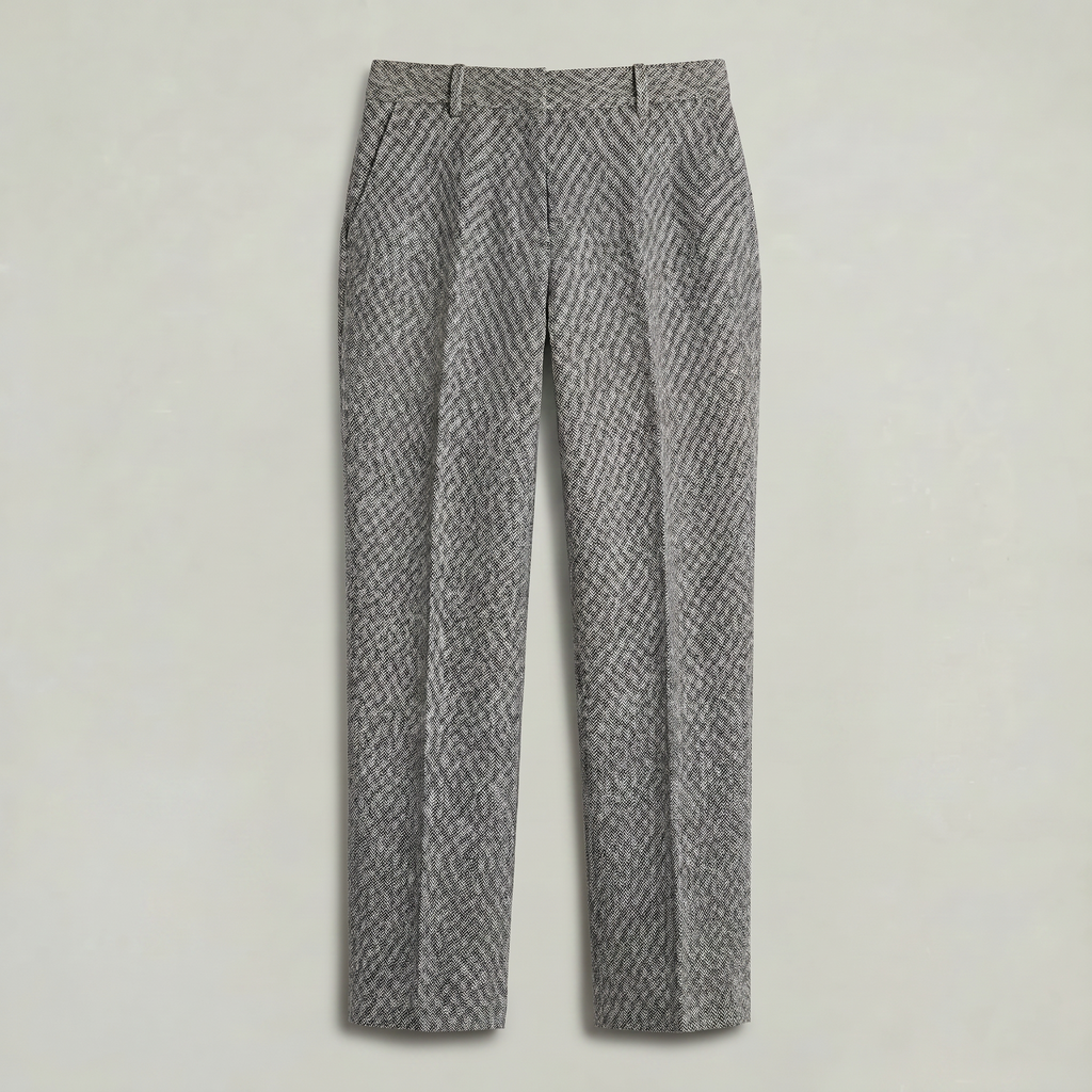 Women’s Wool Tailored Trousers - High Waist Straight Fit