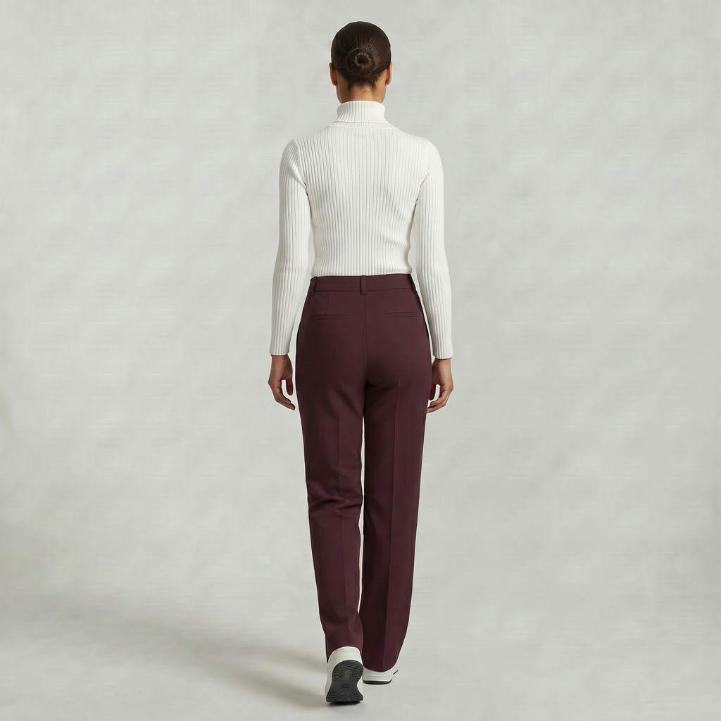Women’s Suit Pants - Straight Leg Flat Front Loose Fit