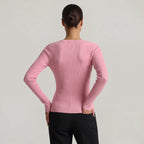 Women’s Long Sleeve Fitted Top - Button Front Slim Fit