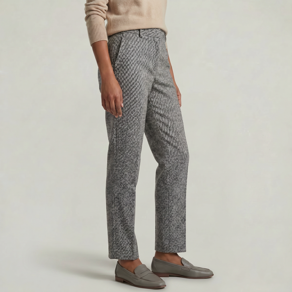 Women’s Wool Tailored Trousers - High Waist Straight Fit